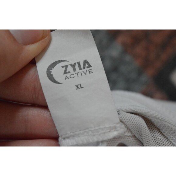 ZYIA Active Off White Mesh Zip Up Back Sports Bra Womens XL Activewear Gym Wear - Picture 3 of 5